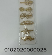 Lukadah Fashionable Gold Metal Hair Clips with Sparkly Accents