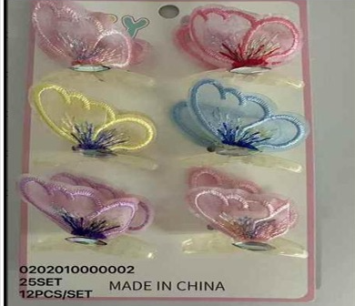 Lukadah Sheer Organza Butterfly Hair Clips – 12-Piece Set in Soft Pastel Colors