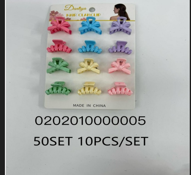Lukadah Dantiya Kids Mini Hair Claw Clips Set - Pastel Bows & Small Claws - 10 Pcs per Set