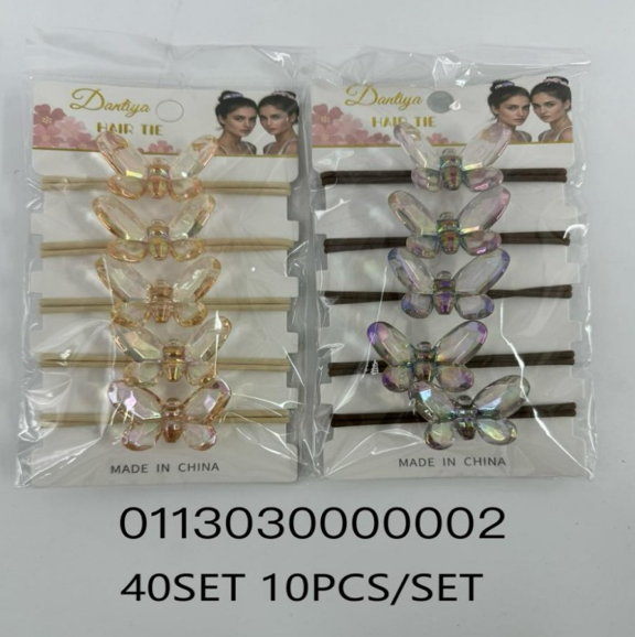 Lukadah Butterfly Hair Ties - Crystal Style Hair Elastics for Girls and Women