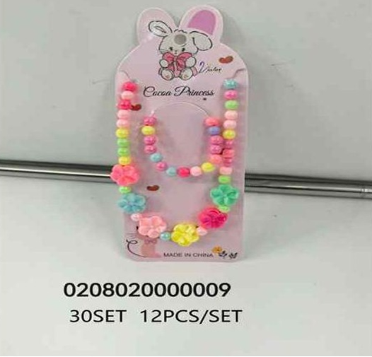 Lukadah Bulk Pack: 30 Sets of 12 Colorful Floral Beaded Jewelry for Girls