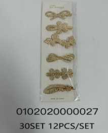 Lukadah Dantiya Gold Rhinestone Hair Clip Set