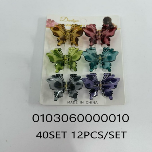 Lukadah Daintya Assorted Butterfly Hair Claw Clips for Girls and Women