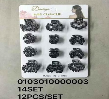 Lukadah Dantiya 12-Piece Mini Rhinestone Hair Claw Clips Set