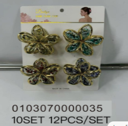Lukadah Doriya Flower Design Hair Claw Clips - Set of 4 Assorted Enamel Colors