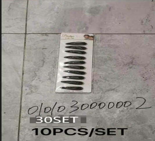 Lukadah Classic Black Teardrop Hair Snap Clips / Barrettes - 10 Piece Set