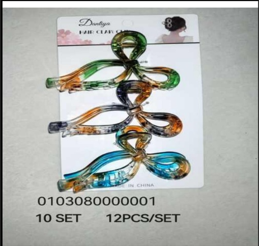 Lukadah Fashion Resin Bowtie Hair Jaw Clips with Gradient Color Effect