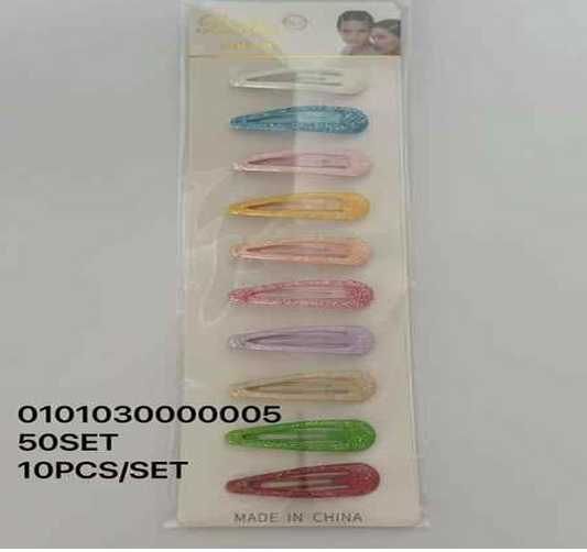 Lukadah Kids' Glitter Snap Hair Clips – 10-Piece Set in Assorted Pastel Colors