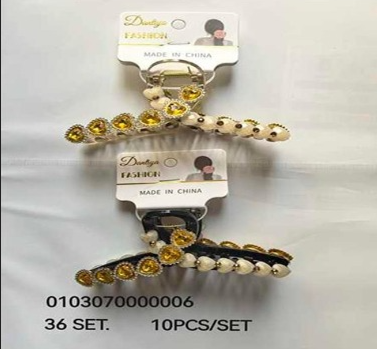 Lukadah 36 Sets of Decorative Hair Claw Clips with Yellow Rhinestones & Pearl Detailing