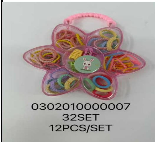Lukadah Kids Flower-Shaped Hair Accessory Kit - Elastic Hair Ties & Clips Set