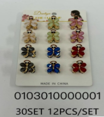 Lukadah Dariya Butterfly Hair Claw Clips - 12-Piece Assorted Color Set with Rhinestones